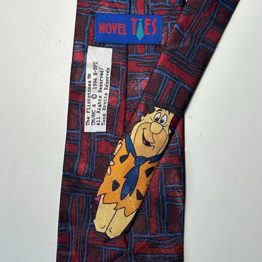 Flintstone’s Fred and Dino Vintage Necktie Novel Ties 1994